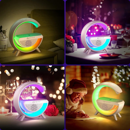 Google Wireless Charger Atmosphere Lamp, G Lamp LED Table Lamp, Bluetooth Speaker